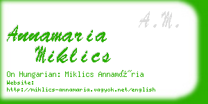 annamaria miklics business card
